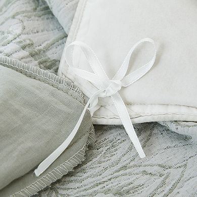 Lush Decor Floral Jacobean Gauze Jacquard 3-Piece Duvet Cover Set