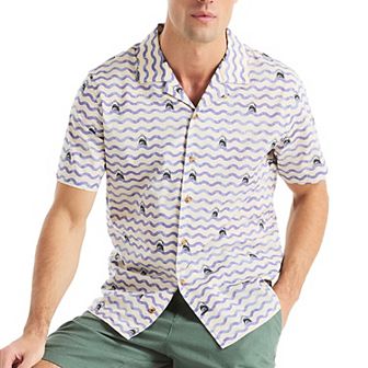 Men's Nautica Short Sleeve Camp Collar Printed Shirt