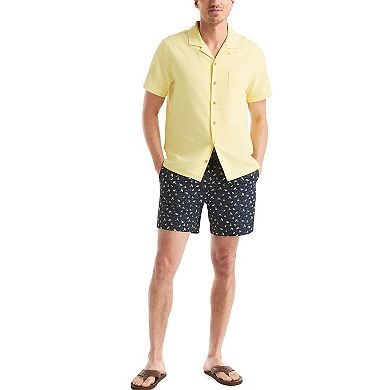 Men's Nautica Short Sleeve Camp Collar Solid Jaspe Shirt