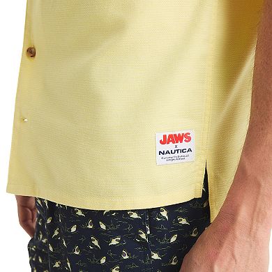 Men's Nautica Short Sleeve Camp Collar Solid Jaspe Shirt