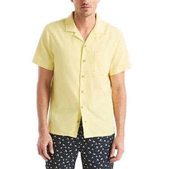 Men's Nautica Short Sleeve Camp Collar Solid Jaspe Shirt