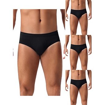 Men's Underwear Solid Color Elastic Waist Soft Comfortable Briefs 4 pc