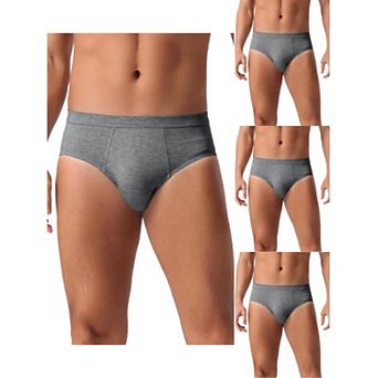Men's Underwear Solid Color Elastic Waist Soft Comfortable Briefs 4 pc