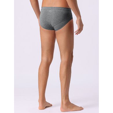 Men's Underwear Solid Color Elastic Waist Soft Comfortable Briefs 3Pcs