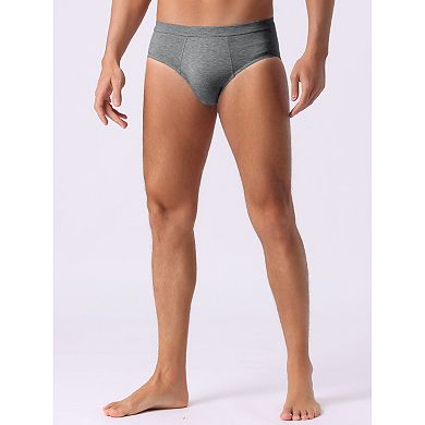 Men's Underwear Solid Color Elastic Waist Soft Comfortable Briefs 3Pcs