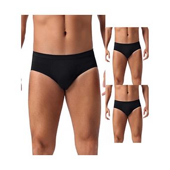 Men's Underwear Solid Color Elastic Waist Soft Comfortable Briefs 3 pc