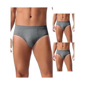 Men's Underwear Solid Color Elastic Waist Soft Comfortable Briefs 3 pc