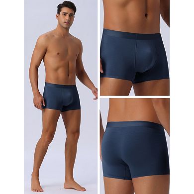 3 Pieces Men's Soft Elastic Waist Solid Color Regular Fit Boxer Briefs