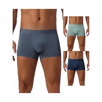 3 pc Men's Soft Elastic Waist Solid Color Regular Fit Boxer Briefs