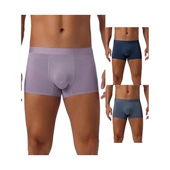 3 pc Men's Soft Elastic Waist Solid Color Regular Fit Boxer Briefs
