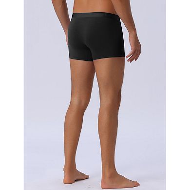 4 Pcs Men's Soft Elastic Waist Solid Color Regular Fit Basic Boxer Briefs