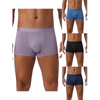 4 pc Men's Soft Elastic Waist Solid Color Regular Fit Basic Boxer Briefs