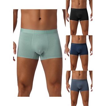 4 pc Men's Soft Elastic Waist Solid Color Regular Fit Basic Boxer Briefs