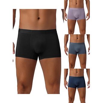 4 pc Men's Soft Elastic Waist Solid Color Regular Fit Basic Boxer Briefs