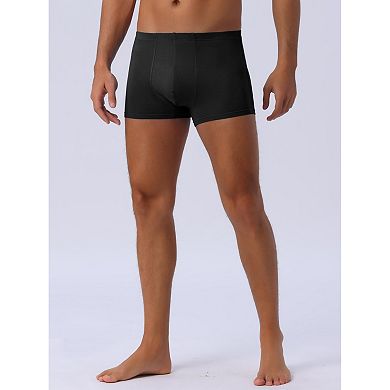 Men's Underwear Regular Fit Soft Comfortable Solid Color Boxer Briefs 4Pcs