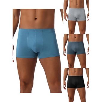 Men's Underwear Regular Fit Soft Comfortable Solid Color Boxer Briefs 4 pc