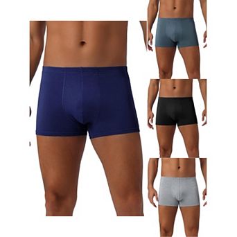 Men's Underwear Regular Fit Soft Comfortable Solid Color Boxer Briefs 4 pc