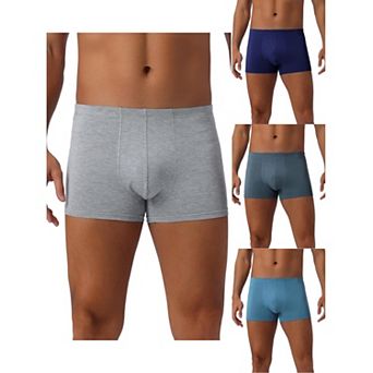 Men's Underwear Regular Fit Soft Comfortable Solid Color Boxer Briefs 4 pc