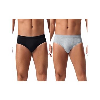Men's Underwear Solid Color Elastic Waist Soft Comfortable Briefs 2 pc