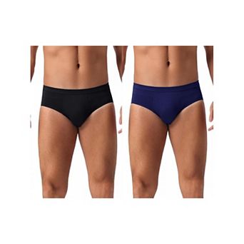 Men's Underwear Solid Color Elastic Waist Soft Comfortable Briefs 2 pc