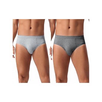 Men's Underwear Solid Color Elastic Waist Soft Comfortable Briefs 2 pc