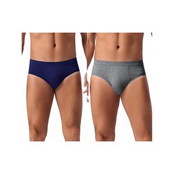 Men's Underwear Solid Color Elastic Waist Soft Comfortable Briefs 2 pc