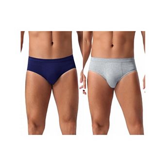 Men's Underwear Solid Color Elastic Waist Soft Comfortable Briefs 2 pc