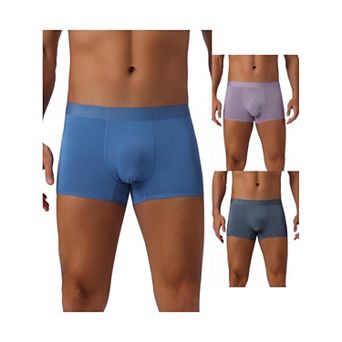 3 pc Men's Soft Elastic Waist Solid Color Regular Fit Boxer Briefs