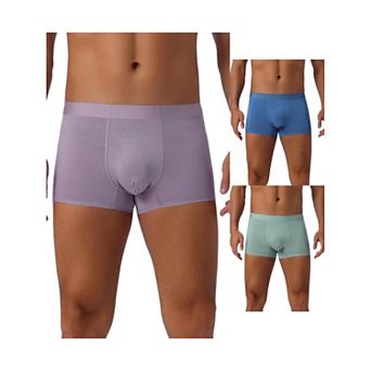 3 pc Men's Soft Elastic Waist Solid Color Regular Fit Boxer Briefs