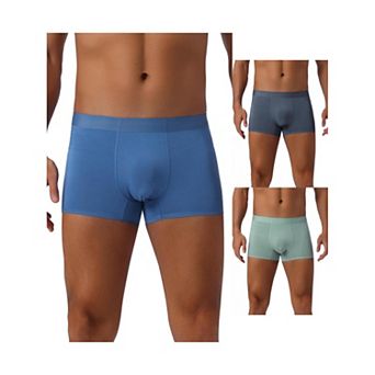 3 pc Men's Soft Elastic Waist Solid Color Regular Fit Boxer Briefs