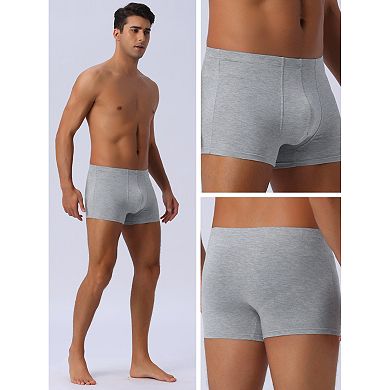 Men's Underwear Regular Fit Soft Comfortable Solid Color Boxer Briefs 2Pcs