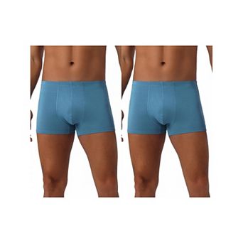 Men's Underwear Regular Fit Soft Comfortable Solid Color Boxer Briefs 2 pc