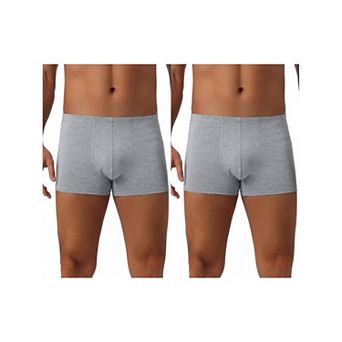 Men's Underwear Regular Fit Soft Comfortable Solid Color Boxer Briefs 2 pc
