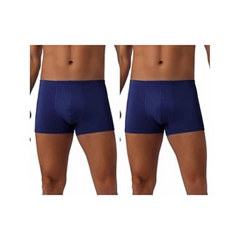 Men's Underwear Regular Fit Soft Comfortable Solid Color Boxer Briefs 2 pc