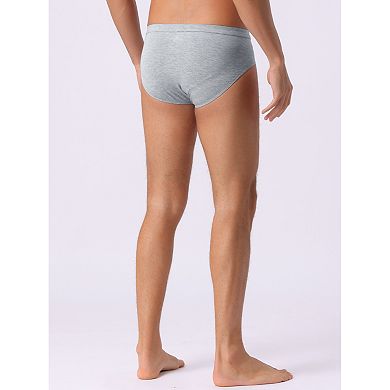 Men's Underwear Solid Color Elastic Waist Soft Comfortable Briefs 3 Pieces