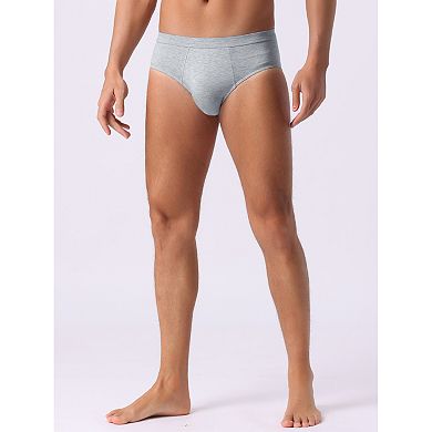 Men's Underwear Solid Color Elastic Waist Soft Comfortable Briefs 3 Pieces