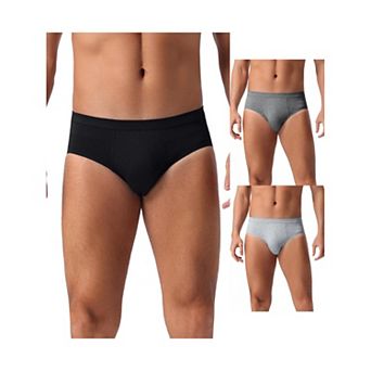 Men's Underwear Solid Color Elastic Waist Soft Comfortable Briefs 3 pc