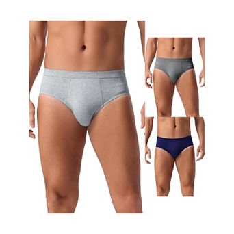 Men's Underwear Solid Color Elastic Waist Soft Comfortable Briefs 3 pc