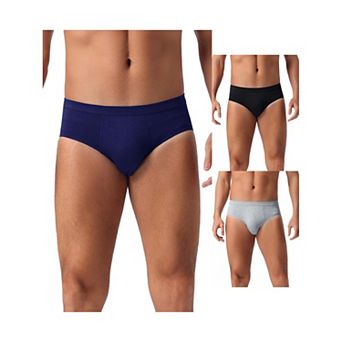 Men's Underwear Solid Color Elastic Waist Soft Comfortable Briefs 3 pc