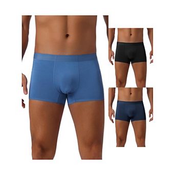 3 pc Men's Soft Elastic Waist Solid Color Regular Fit Basic Boxer Briefs