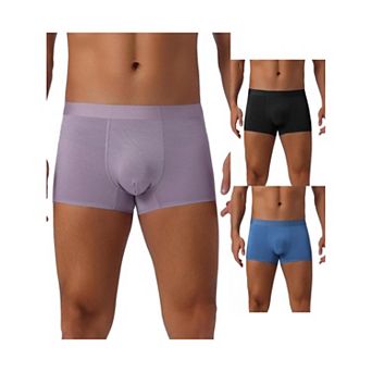3 pc Men's Soft Elastic Waist Solid Color Regular Fit Basic Boxer Briefs