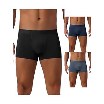 3 pc Men's Soft Elastic Waist Solid Color Regular Fit Basic Boxer Briefs
