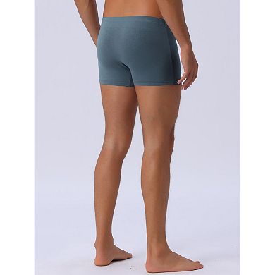 Men's Underwear Regular Fit Soft Comfortable Solid Color Basic Boxer Briefs 4Pcs
