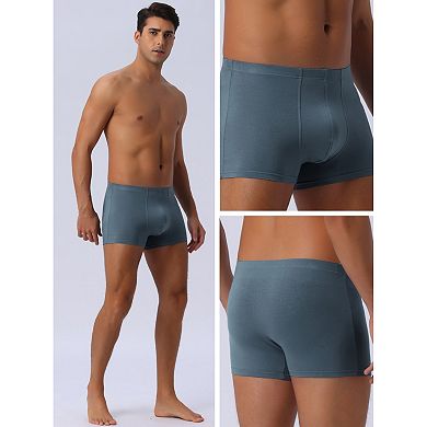 Men's Underwear Regular Fit Soft Comfortable Solid Color Basic Boxer Briefs 4Pcs
