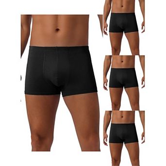 Men's Underwear Regular Fit Soft Comfortable Solid Color Basic Boxer Briefs 4 pc