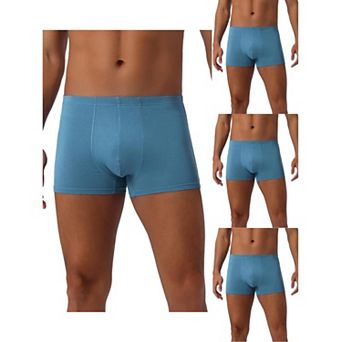 Men's Underwear Regular Fit Soft Comfortable Solid Color Basic Boxer Briefs 4 pc