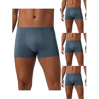 Men's Underwear Regular Fit Soft Comfortable Solid Color Basic Boxer Briefs 4 pc