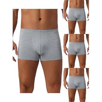 Men's Underwear Regular Fit Soft Comfortable Solid Color Basic Boxer Briefs 4 pc