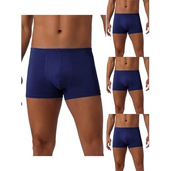 Men's Underwear Regular Fit Soft Comfortable Solid Color Basic Boxer Briefs 4 pc