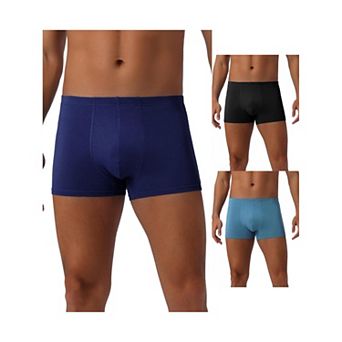 Men's Underwear Regular Fit Soft Comfortable Solid Color Boxer Briefs 3 pc